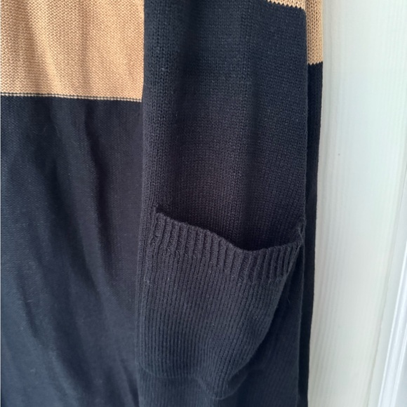 New York & Company Black & Tan Duster Cardigan / Size Large NWT - Picture 3 of 7